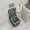 Унитаз подвесной Point Меркурий PN41831GM безободковый, сиденье микролифт, серый матовый фото 8