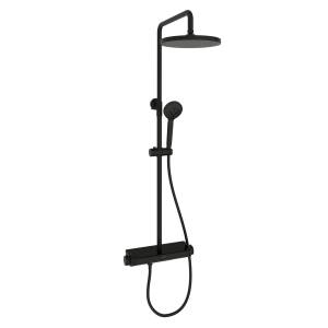 Душевая стойка Sancos Teo SC11002MB черная матовая, с термостатом