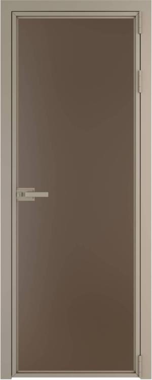 Межкомнатная дверь Profil Doors 1 AX цвет профиля Никель матовый, стекло безопасное 6 мм монохром гляссе 800x2000