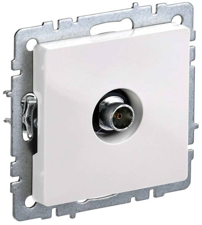 ТВ-розетка оконечная IEK Brite BR-A10-O-K01 белый