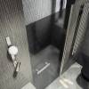 Душевая дверь в нишу MaybahGlass MGD-462-5 профиль хром матовый, стекло графит матовый, 90x198 фото 4
