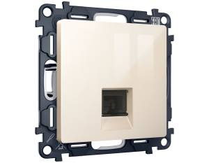 Комплект механизма компьютерной розетки Ambrella Volt MA MA312005 бежевый глянец