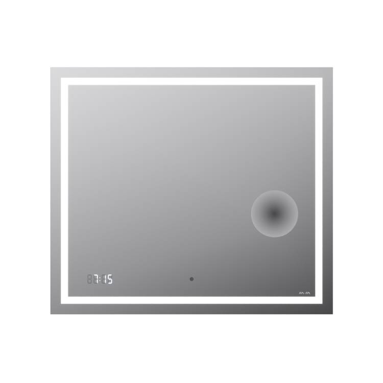 Зеркало AM.PM Gem 80 с LED-подсветкой, часами и косметическим зеркалом