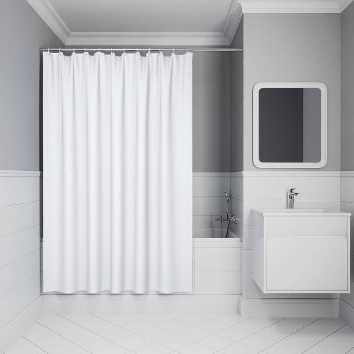Штора для ванной Iddis Decor DW01P18i11 полиэстер, 200х180, белый