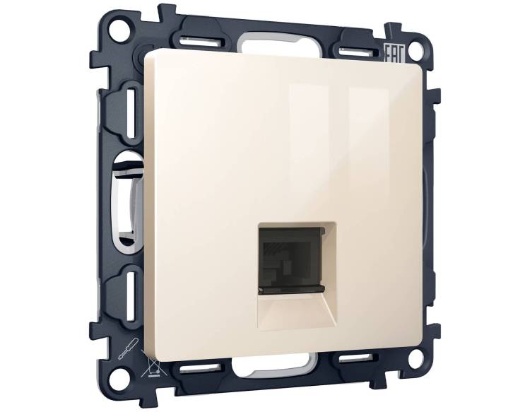 Комплект механизма компьютерной розетки Ambrella Volt MA MA312005 бежевый глянец