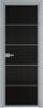 Межкомнатная дверь Profil Doors 5 AX цвет профиля Серебро, стекло безопасное 6 мм мору черный 800x2000