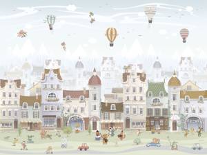 Бесшовные Eco обои Ortograf Little friends 34348 Счастливый городок 3 Ворс+ ОЕ+