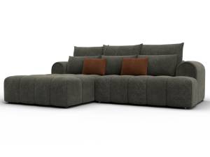 Диван угловой Лига Диванов Лига-139 138138L Laim 10 Темно-Коричневый/ Laim 14 Терракотовый
