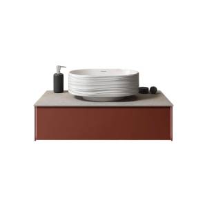 Тумба с раковиной Kerama Marazzi Magica венецианский красный матовый, 90 см, раковина SA.wb.50\WHT
