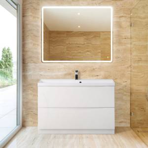 Тумба под раковину Belbagno Marino MARINO-900-2C-PIA-BL-P 90x45x80.5 Bianco Lucido напольная с двумя выкатными ящиками