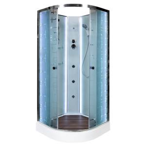 Душевая кабина AvaCan EM1580NLED+GM с подсветкой и гидромассажем, 80x80x210