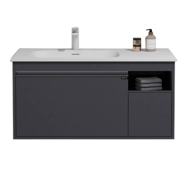 Тумба с раковиной Black&White U910.1000 черная, 100x48