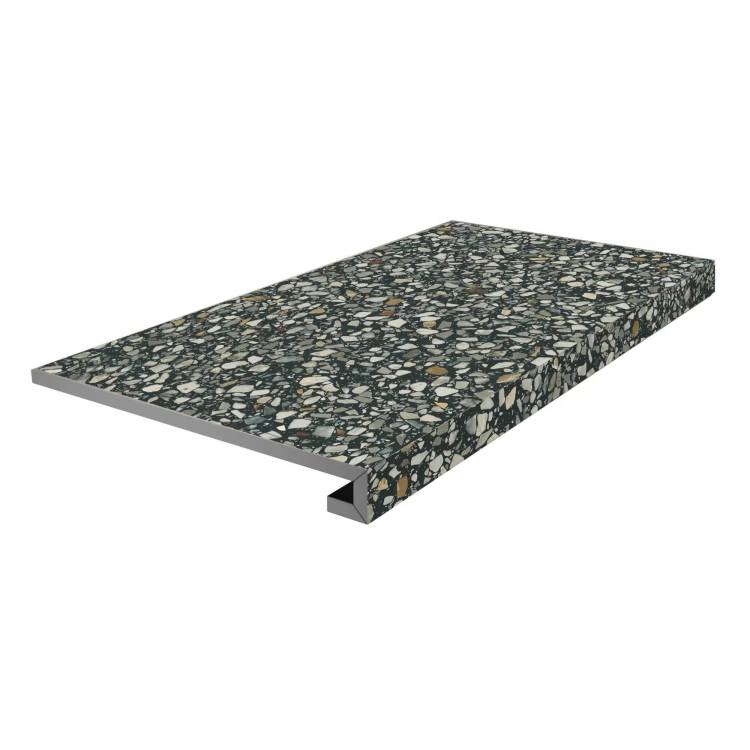 Ступень Kerama Marazzi Бричиола KM6060G0021RGCF Фронтальная Клееная Черный Матовый Обрезной 33x60