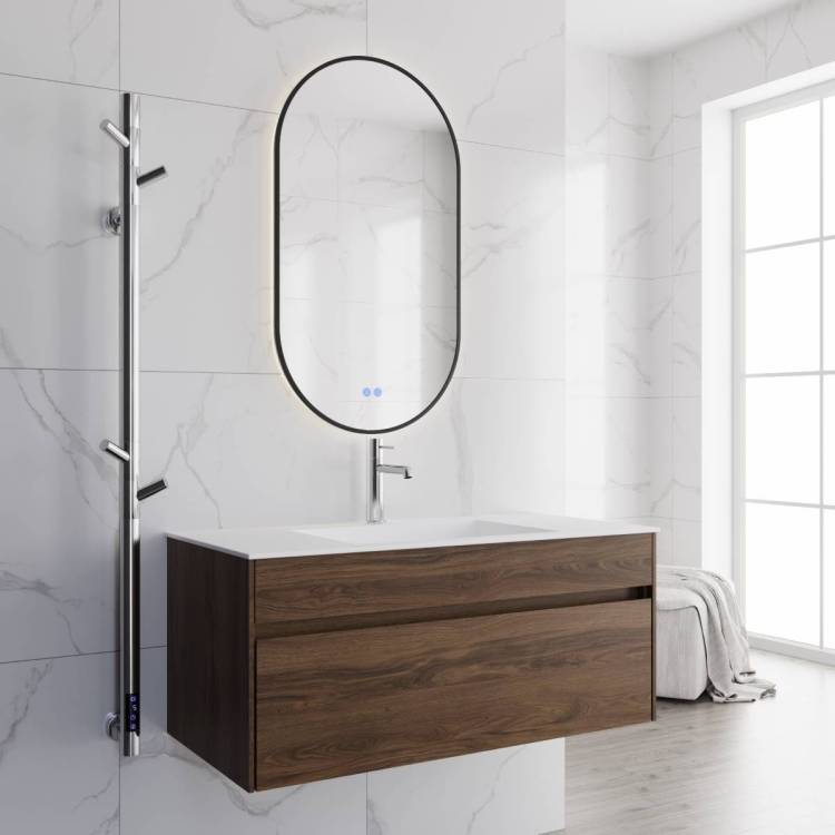 Тумба с раковиной Vincea Chiara 1000 1 выкатной ящик, C.Oak, раковина белая