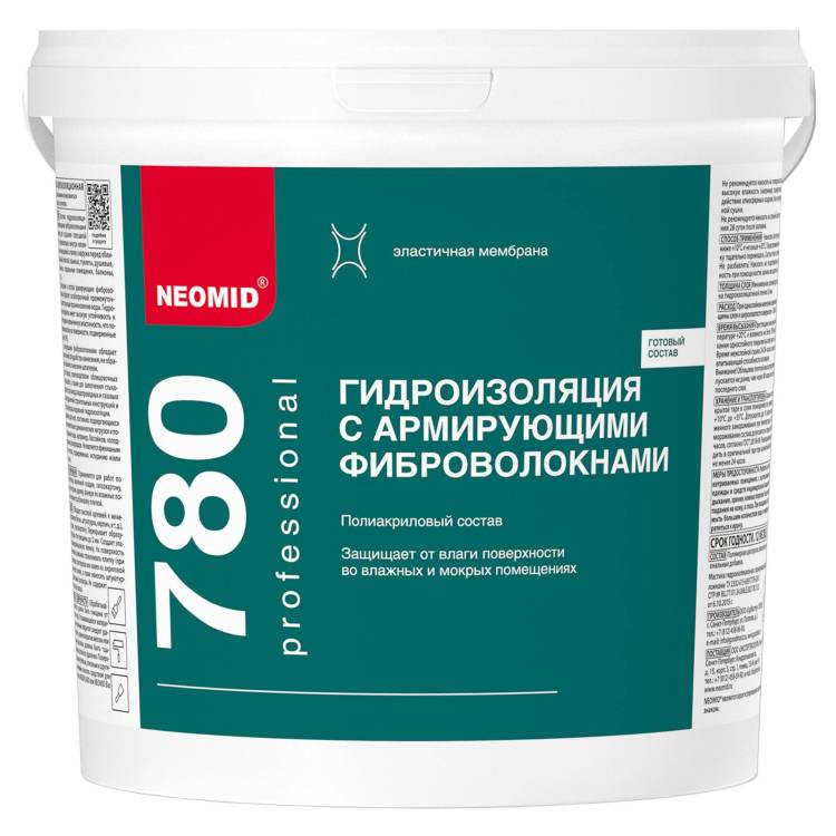 Гидроизоляция с армирующими фиброволокнами Neomid 780 6 кг