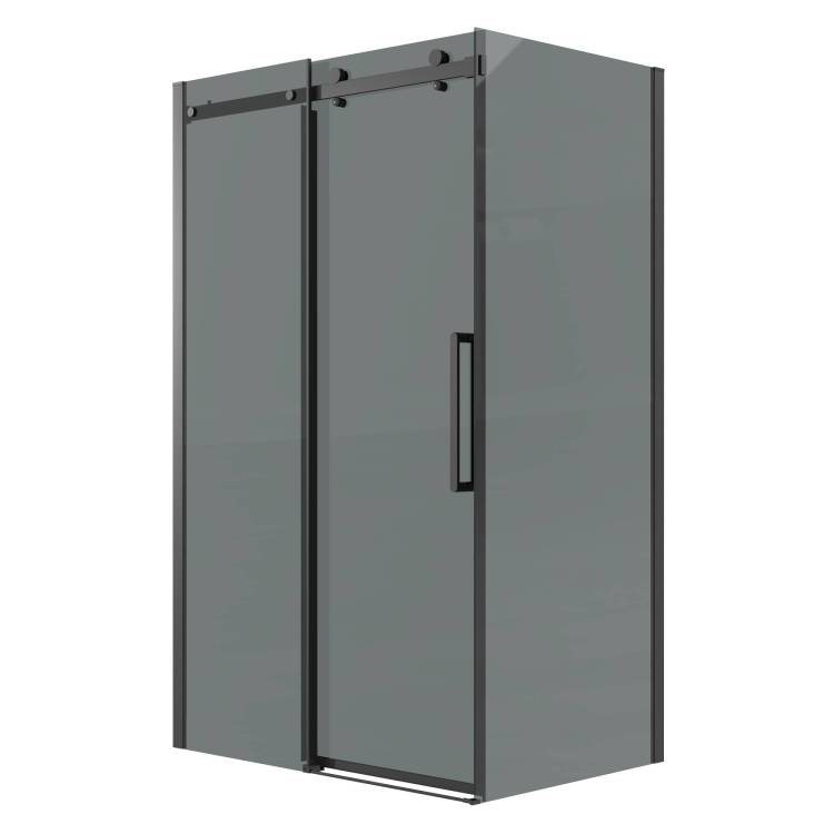 Душевой уголок Grossman Classic 120.K33.04.1670.21.10 профиль черный матовый, стекло тонированое, 160x70x195