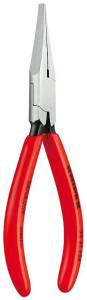 Плоскогубцы KNIPEX для регулировки реле, прямые широкие плоские губки без насечки 34 мм, 135 мм, чёрные, 1К ручки