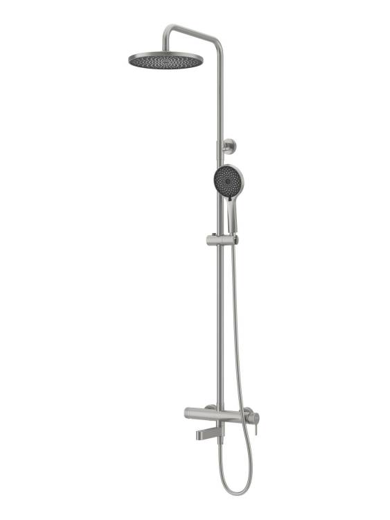 Душевая стойка BelBagno Delta DEL2.0-VSCM-IN с тропическим душем и поворотным изливом, сатин