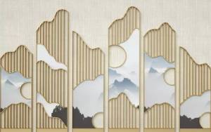 3D Фотообои Artegrafico «Волшебные горы» BL-033 акварель