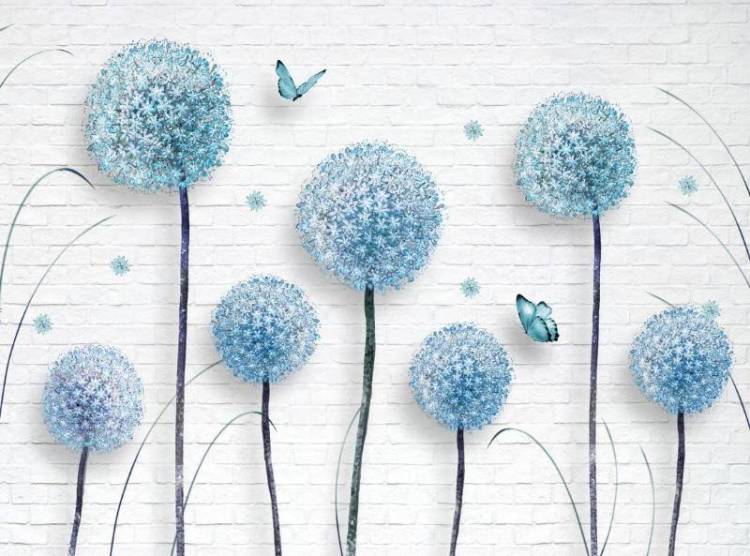 3D Фотообои Artegrafico «Одуванчики на кирпичной стене» PD-028 канвас