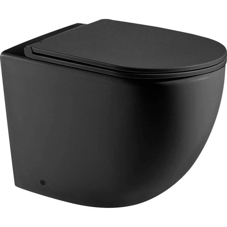 Унитаз приставной Weltwasser Merzbach 10000006179 WW 002MT-BL безободковый, с крышкой-сиденьем микролифт, черный матовый