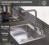 Комплект Мойка кухонная РМС MR MR-5050 c корзиной и дозатором + Смеситель РМС SUS124-017F-2 хром фото 2