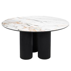 Стол Bradex Home Bravo RF 0857 calacatta matt (матовый), черный, керамогранит 140x140x75