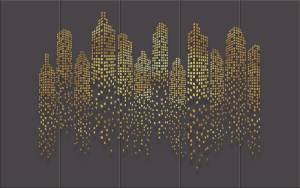 3D Фотообои Artegrafico «Огни золотого города» AM-003 акварель