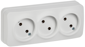 Розетка 3-местная IEK Glory ERH30-K01M-10 белый матовый
