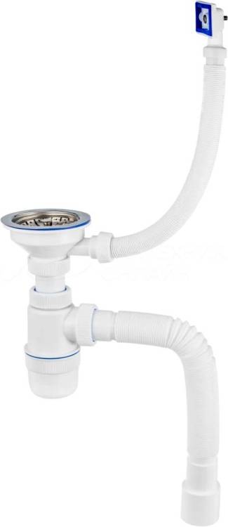 Сифон для мойки Virplast Элит 30987084 с прямоугольным переливом