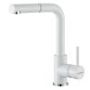 Смеситель для кухни Paulmark Kassel Ka214311-WH с выдвижным изливом, белый матовый