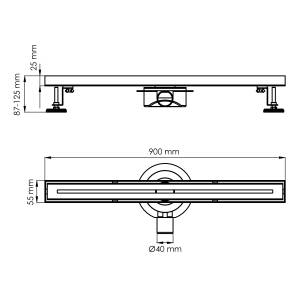 Душевой трап Wasserkraft Naab (Нааб) 86D90BN никель, 90 см