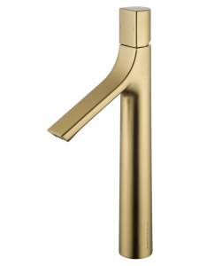 Смеситель для раковины Wonzon & Woghand WW-H1011-BG высокий, брашированное золото