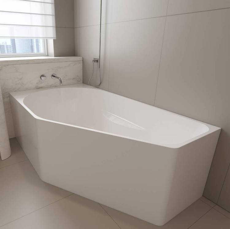 Акриловая ванна Abber AB9505 L белая, 160x90