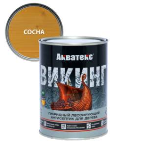 Антисептик для дерева гибридный лессирующий Акватекс Викинг полуматовый сосна 0.75 л