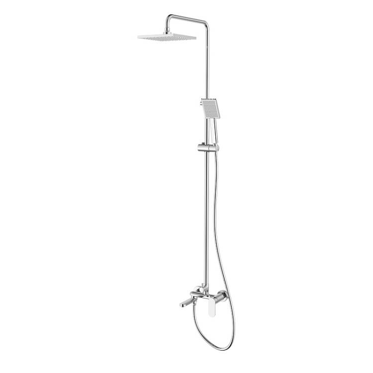 Душевая стойка Azario Florida square AZ-WSA654232C с поворотным изливом, хром