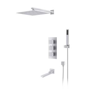 Душевая система D&K Bayern.Liszt DA2515608A04 белая матовая, встраиваемая, с термостатом, с изливом