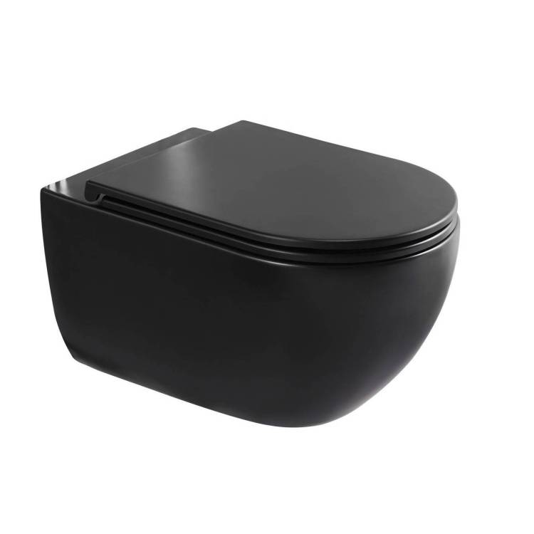 Унитаз подвесной CHARUS Torre Bianca EWC700-125B Skandenborg Rimless безободковый, черный