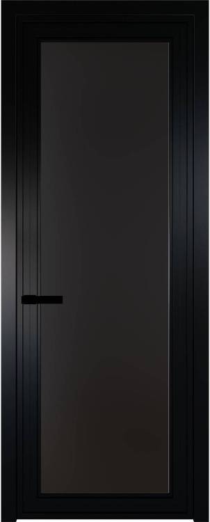Межкомнатная дверь Profil Doors 1 AGP цвет профиля Черный, стекло безопасное 6 мм монохром черный 800x2000