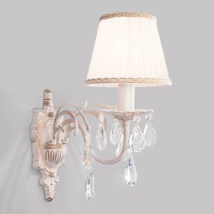 Бра Eurosvet Amelia 3637/1 белый с золотом/прозрачный хрусталь Strotskis