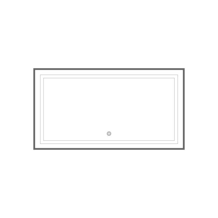 Зеркало Fixsen FX-2090F с LED подсветкой, графит, 90x70 см