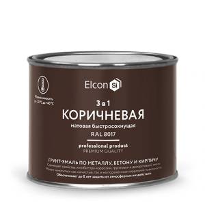 Грунт-эмаль по ржавчине 3 в 1 Elcon матовая коричневая 0.4 кг