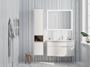 Тумба с раковиной Kerama Marazzi Riva правая, белая матовая, 100 см, раковина RV.wb.100Rh