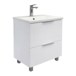 Тумба с раковиной Comforty Лима-60Н2 00-00019173 напольная, белая матовая