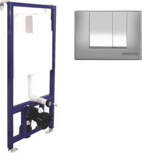 Система инсталляции для унитазов Berges Novum 040243 с кнопкой смыва, хром глянец