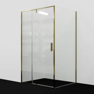 Душевой уголок Wasserkraft Aisch 55P06 профиль золото, стекло прозрачное, 120x80x200