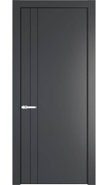 Межкомнатная дверь Profil Doors 12 PA полотно Графит, профиль черный, алюминиевый молдинг 3мм 800x2000