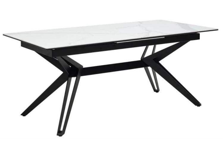 Стол Woodville Urbino 539687 керамика matte statuario белый мрамор матовый/черный 180(230)x90x76