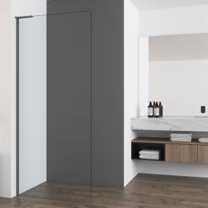Душевая перегородка Vincea Walk-In (Волк-Ин) VSW-7HA800CLGM профиль вороненая сталь, стекло прозрачное, 80x200