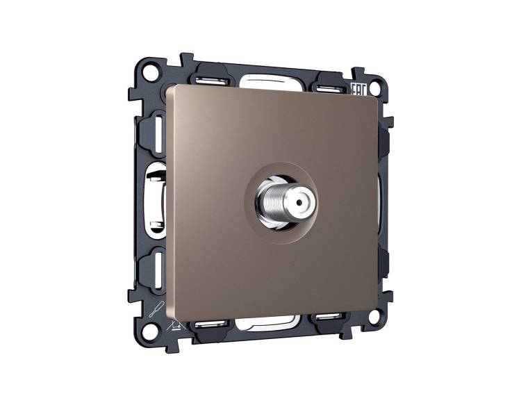 Комплект механизма TV розетки SAT Ambrella Volt MA MA643050 темная бронза матовый
